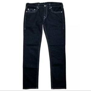 True Religion Mens Size 38 Blue Geno Relaxed Slim